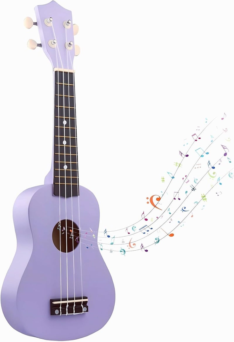 Jakeloo 21 Inch Carbon Fibre Kids Toddler Child Children Acoustic Guitar Ukulele Musical Instruments Ideal for 3-9 Year Old Boys Girls Gifts (Purple) - Image 1